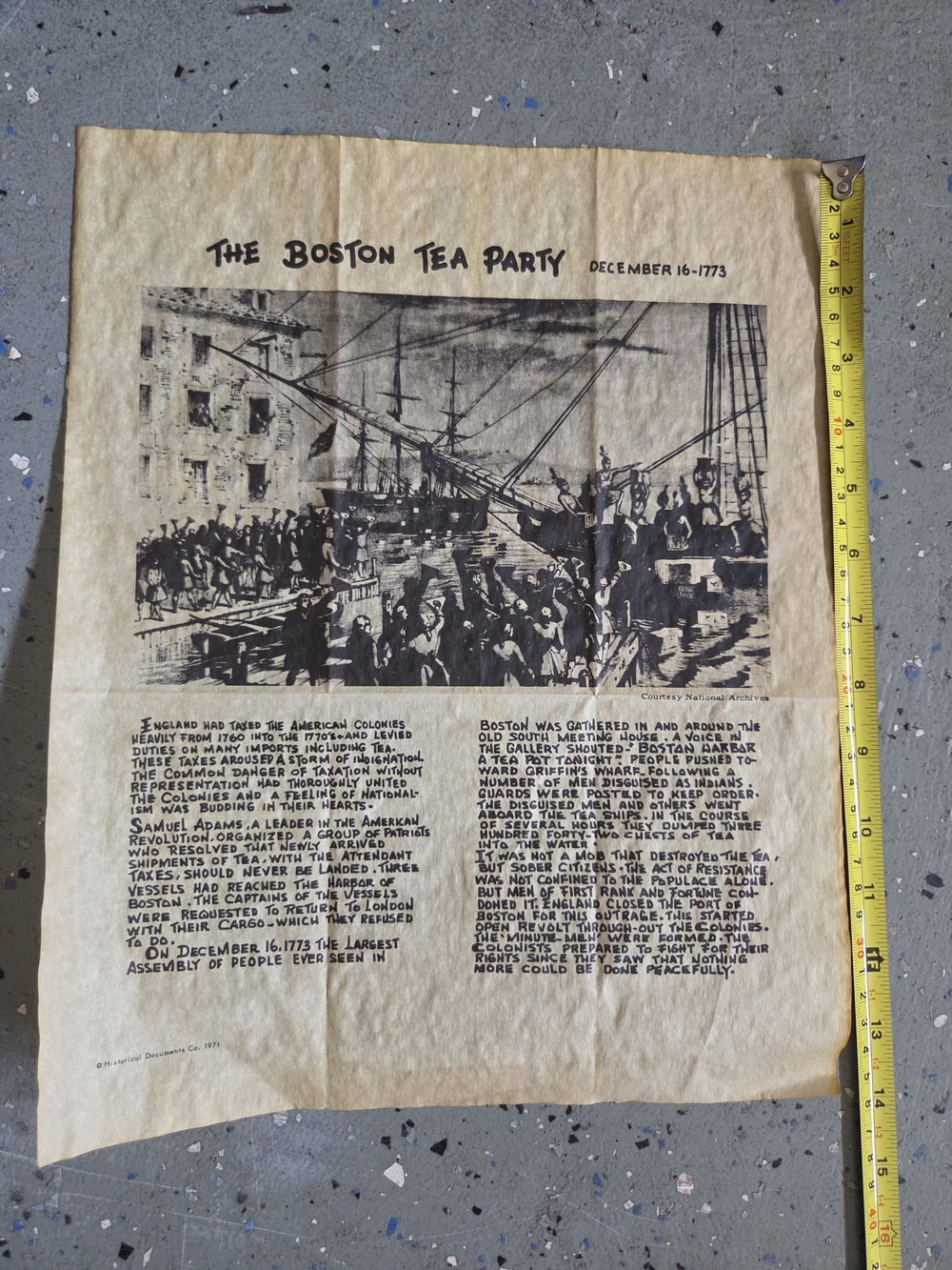 Vintage Boston Tea Party Poster - Cream Historical Wall Art